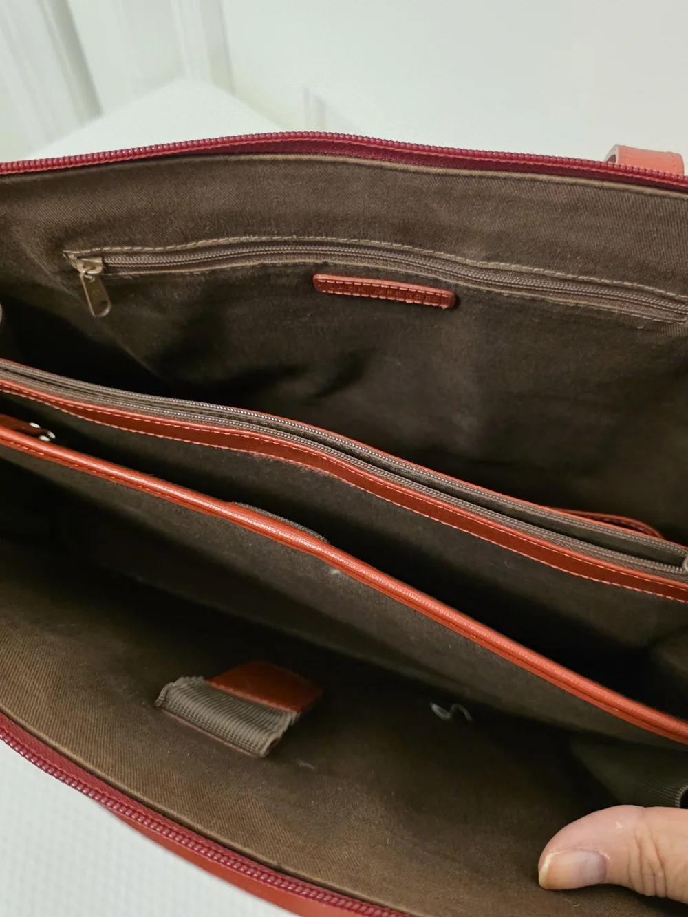 Jack Georges Red Safiano Leather Laptop Tote, Business, Travel, School